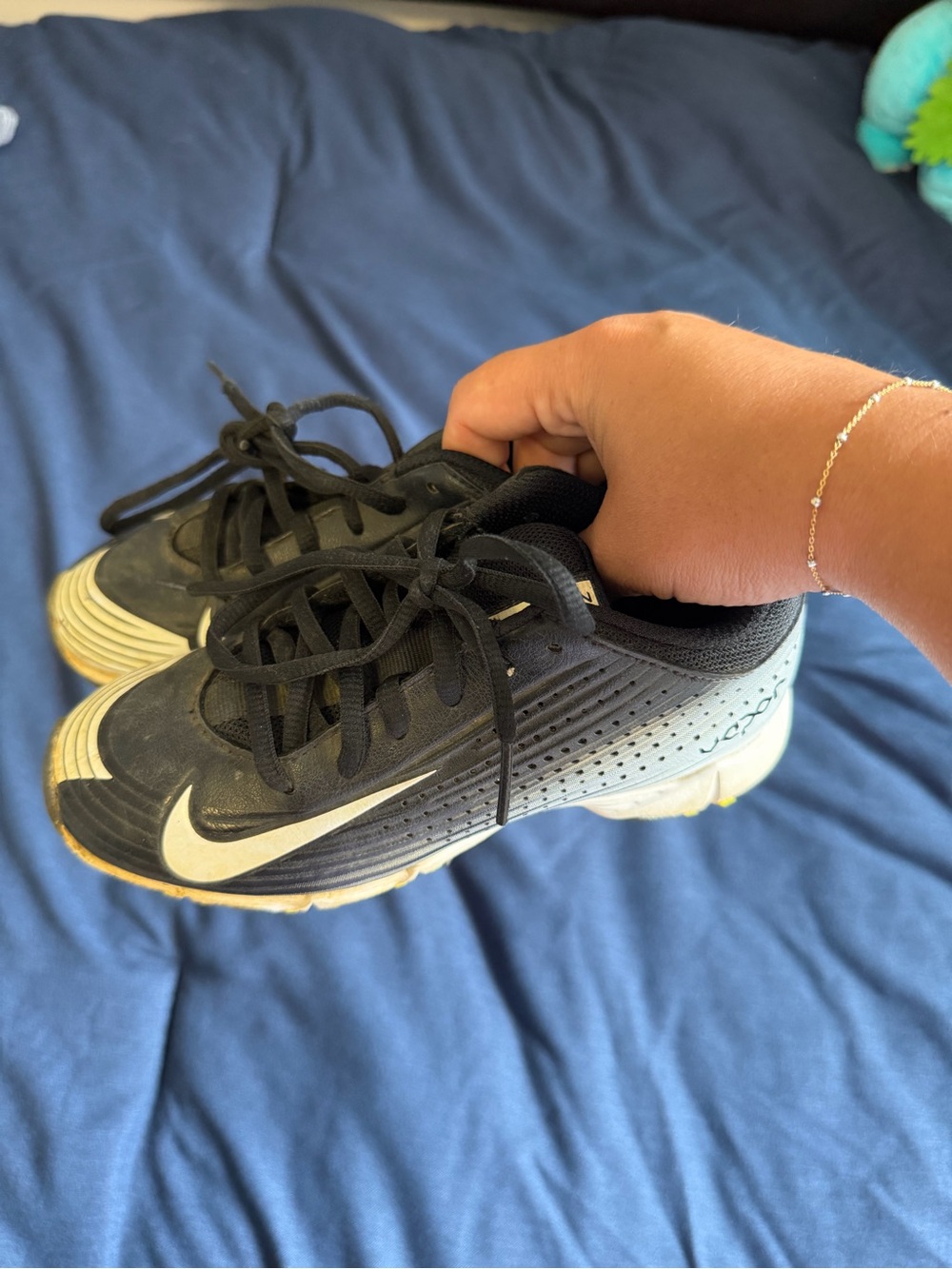Nike Kids Black and White Baseball Cleats